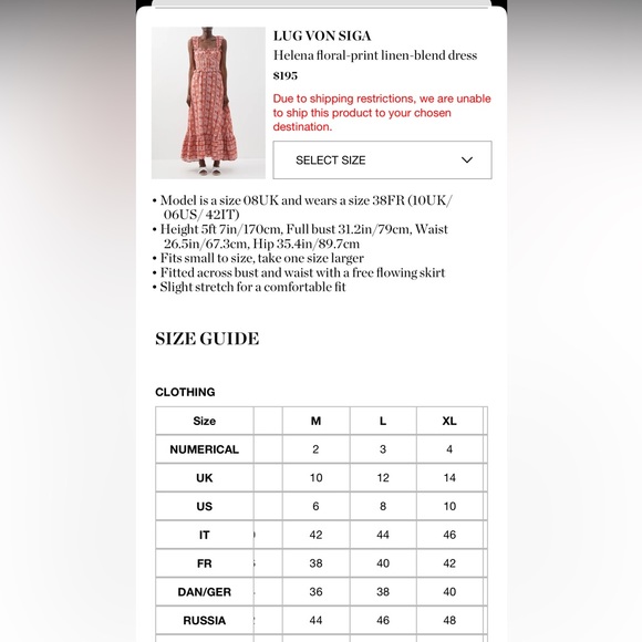 LUG VON SIGA Helena Printed Linen-blend Maxi Dress in Brick Red - Sz 10 / 42 - Picture 9 of 16